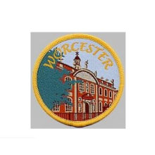 Insigne tissé rond de broderie de point de vue de ville (GZHY-PATCH-003)